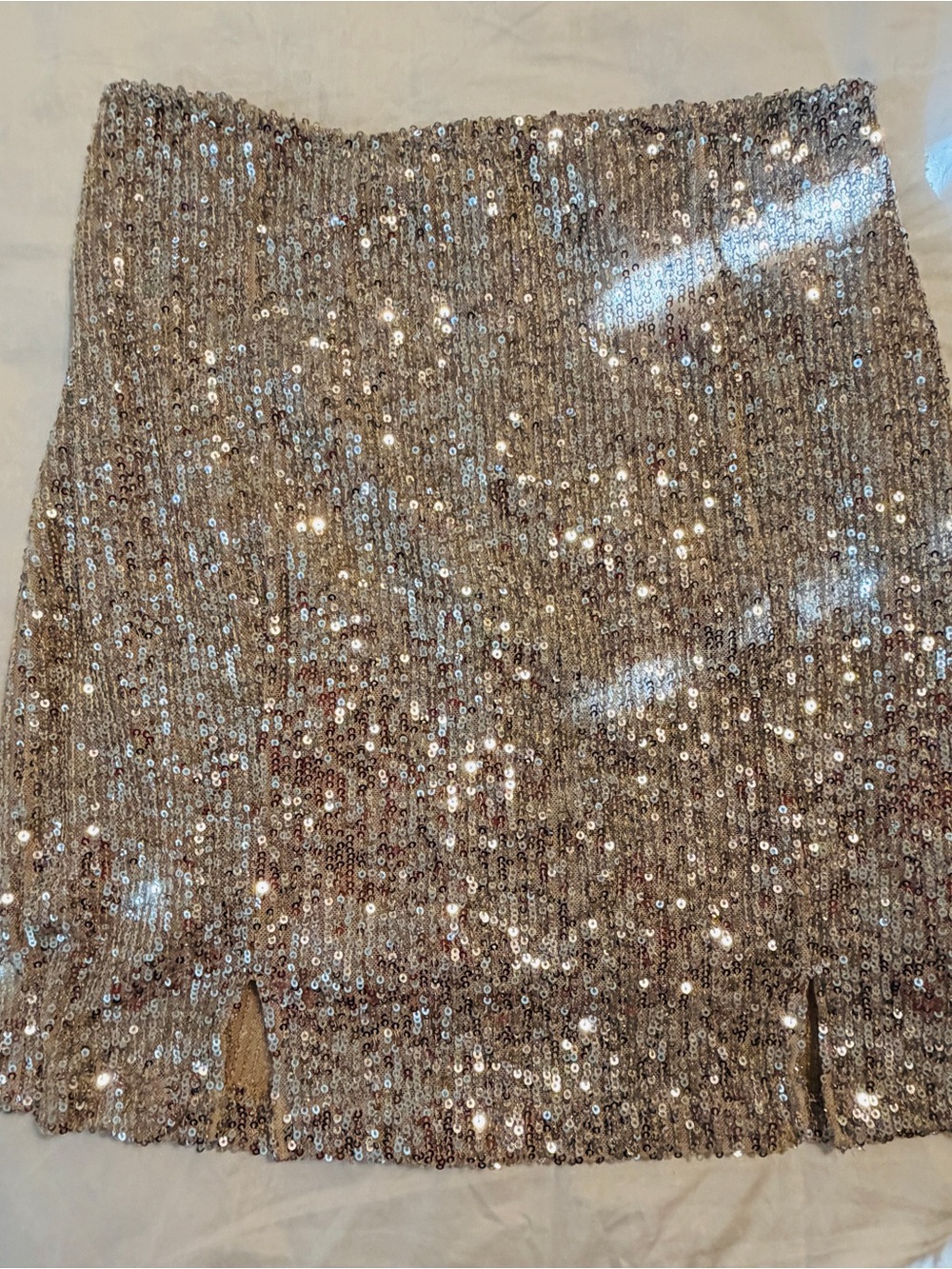 Love on a Hanger Gold Sequin Mini Skirt